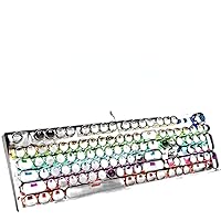 Girl Pink Steampunk Keyboard Sublimation Blue and White Key Cap Real Mechanical Gaming Keyboard
