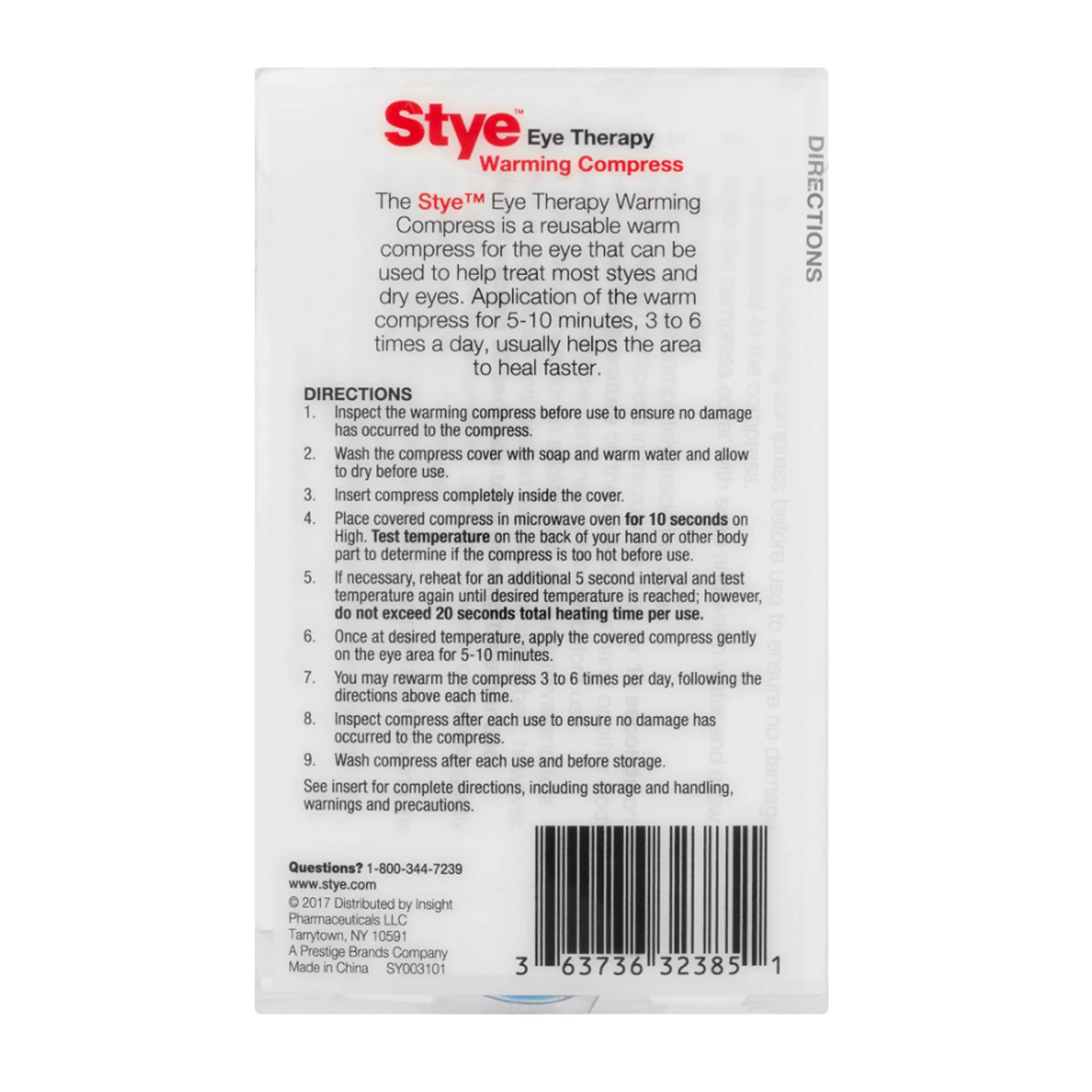 Stye Eye Therapy Reusable Warming Compress, Relief for Styes and Dry Eyes, Reusable