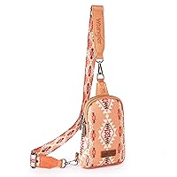Wrangler Aztec Sling Bag Southwest Crossbody Bags Trendy Chest Bag