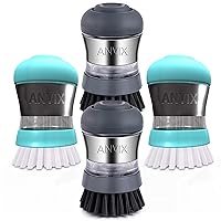 Soap Dispensing Palm Brushes 4 Pack (Tiffany Colour 2 Pack) (Grey Colour 2 Pack)