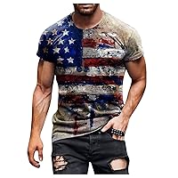 T Shirts for Men Plus Size Shirts 3D Printed Vintage T-Shirt Graphic Tee Fitness Workout Athletic Muscle Tshirts