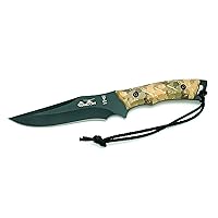 MUELA Typhoon-DES.N Fixed Blade Hunting Knife with Leather Sheath, 6
