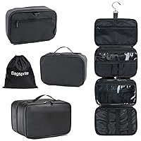 Hanging Toiletry Bag for Men and Women, BAGSPRITE Travel Bag for Toiletries, Water-resistant Shaving Bag for Men Travel, Toiletry Bags for Traveling, Large Travel Size Toiletry Organizer, Travel Case Kit Accessories