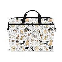 ALAZA Doodle Dog Pug Corgi Golden Retriever Husky Labrador Dachshund Laptop Case Bag Sleeve Portable/Crossbody Messenger Briefcase Convertible w/Strap Pocket 15-15.4 inch, Back to School Gifts