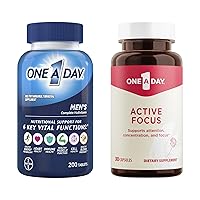 ONE A DAY Bundle Multivitamin for Men 200 Count Tablets Active Focus Supplement, 30 Capsules