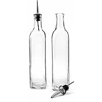 Anchor Hocking 16 oz Oil and Vinegar Glass Bottle with Stainless Steel Spout, Set of 2
