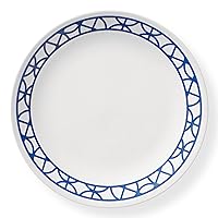 Corelle Vitrelle Glass Dinnerware Set, Chip & Crack Resistant Triple Layer Glass, 4-PC Lunch Plates, Cobalt Circles