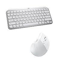 Logitech MX Keys Mini Keyboard for Mac and Lift Vertical Ergonomic Mouse for Mac Combo - Wireless, Bluetooth, Backlit Keys, Quiet, macOS/iPadOS/MacBook/iMac/iPad - Pale Grey