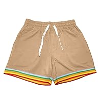 Beach Shorts for Men Trendy Colorful Running Shorts Drawstring Elastic Waist Loose Casual Summer Shorts