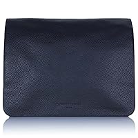 David Hampton Richmond Leather Messenger Bag Medium Slate Grey