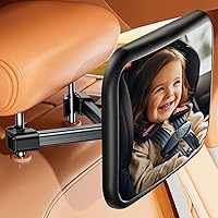 Car Mirror for Baby Car Seat Safely Mirror Hook Clip Design for Rear Facing Infant Newborn 360° Rotation Baby Backseat Mirror with Wide Clear View, Shatterproof, Easy Install Baby Essentials