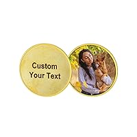 Custom4U Personalized Photo Pocket Coin Custom Picture Text Commemorative Coins Memorial Pocket Token Customized Gifts for Women Men Dad (Gift Box)