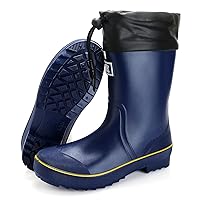 Rain Boots Men, Waterproof PVC Rubber Boots Mens Mud Boots, Comfort Lightweight Garden Boots, Mid-Calf Gardening Work Fishing Shoes