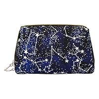 Glow In The Dark Print Leather Clutch Zipper Cosmetic Bag, Travel Cosmetic Organizer, Leather Storage Cosmetic Bag
