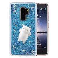 Galaxy S9 Glitter Squishy Case,3D Soft Poke Squishy Cat Toy Sparkle Glitter Bling Liquid Floating Moving Stars Glitter Case for Samsung Galaxy S9(Star Blue)