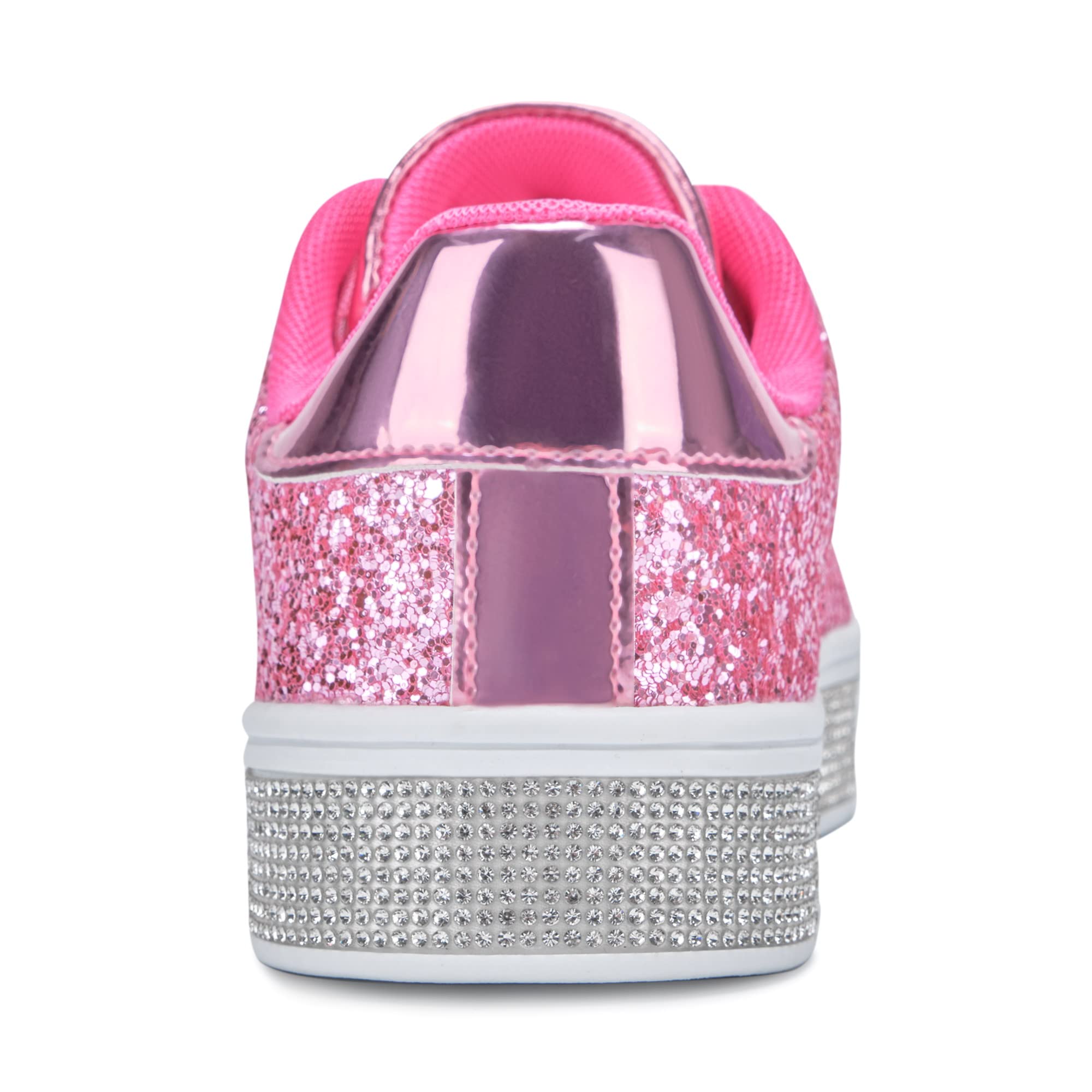UUBARIS Women's Glitter Tennis Sneakers Neon Dressy Sparkly