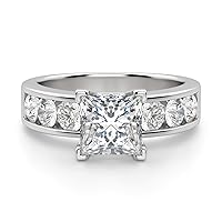 Diva Princess Cut 2.60Ct, VVS1 Clarity, Colorless Moissanite Diamond, 925 Sterling Silver Ring, Promise Ring, Engagement Ring, Wedding Gift