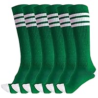 3 Pairs of juDanzy Knee High Boys or Girls Stripe Tube Socks for Soccer, Basketball, Uniform and Everyday Wear