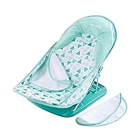 Summer Infant Deluxe Baby Bather With Warming Wings (Green Triangle) - Bath Support for Use in the Sink or Adult Tub