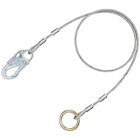 3M Protecta AJ408AG Pass Thru 1/4-Inch Coated Galvanized Cable, Tie Off Adaptor,3/4-Inch 3600# Snaphook And 3x3/8-Inch Plated O-Ring, 6-Feet, Silver
