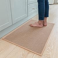 Kitchen Rugs and Mats Non Skid Washable, Absorbent Runner Rugs for Kitchen, Front of Sink, Kitchen Mats for Floor (Beige, 20