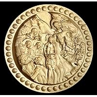 Wooden Hand Carved Stamp For The Holy Bread Orthodox Liturgy. Traditional Prosphora. Cookie Cutters Stamps. Bakeware Baking Molds * BAPTISM OF JESUS * #98 (Diameter: 1.57-7.87 inches / 40-200 mm)