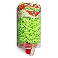 Moldex M6845 Pura-Fit Earplugs, Long Length (500 per Dispenser), Bright Green