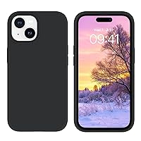 GUAGUA Compatible with iPhone 15 Case, iPhone 15 Silicone Case, Soft Gel Rubber Slim Lightweight Microfiber Lining Cushion Texture Cover Shockproof Protective Phone Case for iPhone 15 6.1'', Black