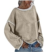 Women's Loose Fit Sweaters Casual Crewneck Knitwear Tops Oversized Fall Sweater Batwing Sleeve Pullover Jumper