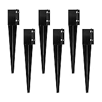 6 Pcs Fence Post Anchor Ground Spike 4x4 Metal Post Stake 24 Inch for Mailbox Deck Railing