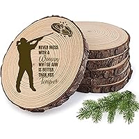 Never Mess with a Woman Whose Aim is Better Than Her Temper Wood Coaster Set of 4 Laser Etched Competition Trap Skeet Clay Shooting Gifts