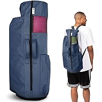 Large Expandable Yoga Bag for Mat and Blocks - Yoga Mat Bag for Women and Men - Yoga bags and carriers fits all your stuff for Workout with Pockets and Adjustable Strap (32”L x 9” Diameter)