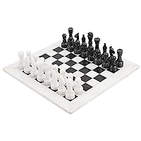 Radicaln Marble Chess Set 15 Inches White and Black Handmade Chess Board Game - Best Travel Chess Set 2 Player Games - 1 Chess Board & 32 Chess Pieces - Chess Sets for Adults
