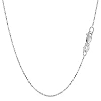 Jewelry Affairs 14k White Gold Round Cable Link Chain Necklace, 1.1mm