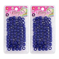 Beads Jewelry Making Kit DIY Hair Braiding Bracelet Ornaments Crafts Large Round Pony +2 Beaders Included (Blue - 130 Pcs)