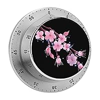 Pink Cherry Blossom Kitchen Timer 60 Minute Countdown Cooking Timer for Home Study