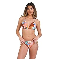 La Blanca Women's Halter Bikini Swimsuit Top, Cinnamon//Saharan Sands, 8