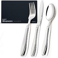 BunMo Weighted Utensils for Tremors and Parkinsons Patients - Heavy Weight Silverware Set of Knife, Fork and Spoon - Adaptive Eating Flatware (3 Pieces)