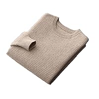 Winter Men's Round Neck Thickened 100% Cashmere Sweater Knitted Pullover