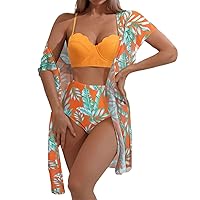 Teen Girl Swimsuit High Waisted Bottoms Womens Swim Dress Top Set Cover Up Swimsuit High Waist Bikinis for Wo