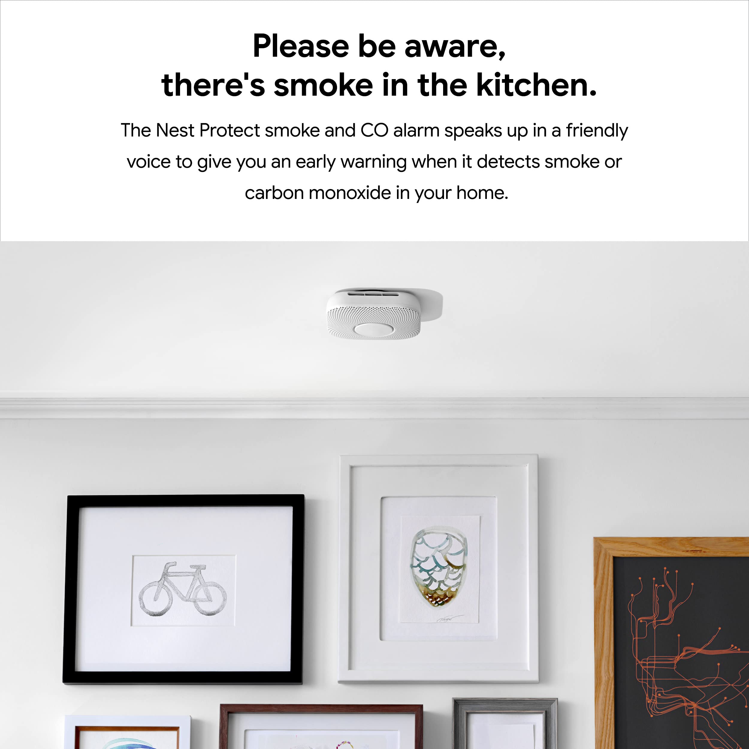 Google Nest Protect - Smoke Alarm - Smoke Detector and Carbon Monoxide Detector - Wired, White