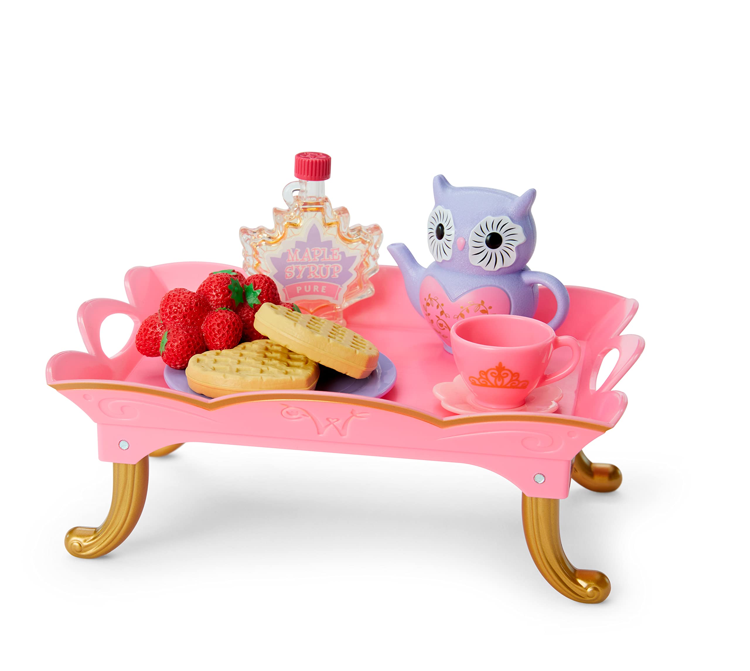 American Girl WellieWishers 14.5-inch Doll Breakfast in Bed Tray Playset with Tea Set and Breakfast Food, For Ages 4+