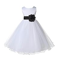 ekidsbridal White Tulle Rattail Edge Flower Girl Dress Wedding Tulle 829S