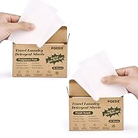Poesie Travel Laundry Detergent Sheets Fresh Scent 1 Box 40 Sheets Unscented 1 Mini Box 40 Sheets Total 80 Sheets
