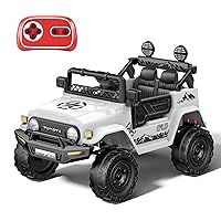 Kids car Electric car for Kids- Kids Jeep Remote Control Ride on car for Toddlers 12v Ride on Toys Children's White