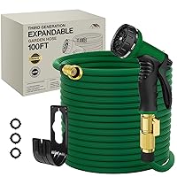 Lefree Garden Hose 100ft, Expandable Garden Hose Leak-Proof with 40 Layers of Innovative Nano Rubber,2024 Version/New Patented, Lightweight, No-Kink Flexible Water Hose (Green)