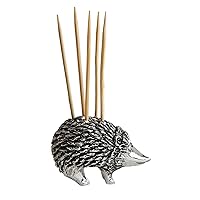 Creative Co-Op Hedgehog Toothpick Holder with Toothpicks, Silver