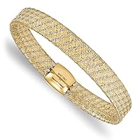 9mm 14ct Two tone Flexible Gold Fancy Stretch Cuff Stackable Bangle Bracelet Jewelry for Women