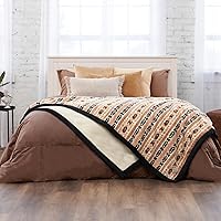 Northwest Ashford Home Cozy Ultimate Plush Throw Blanket, Chimayo Stripe Queen Size 90 x 90 inches