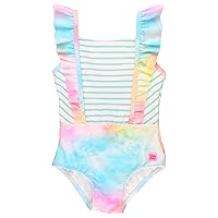 RuffleButts Baby/Toddler Girls Sleeveless One Piece Swimsuit w/UPF 50+ Sun Protection